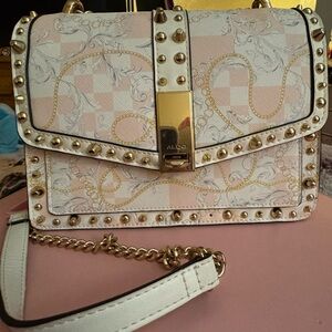ALDO Pink and Gold Studded Crossbody Bag